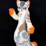 Ember Frost – Grey & Orange Feline Kemono Fullsuit